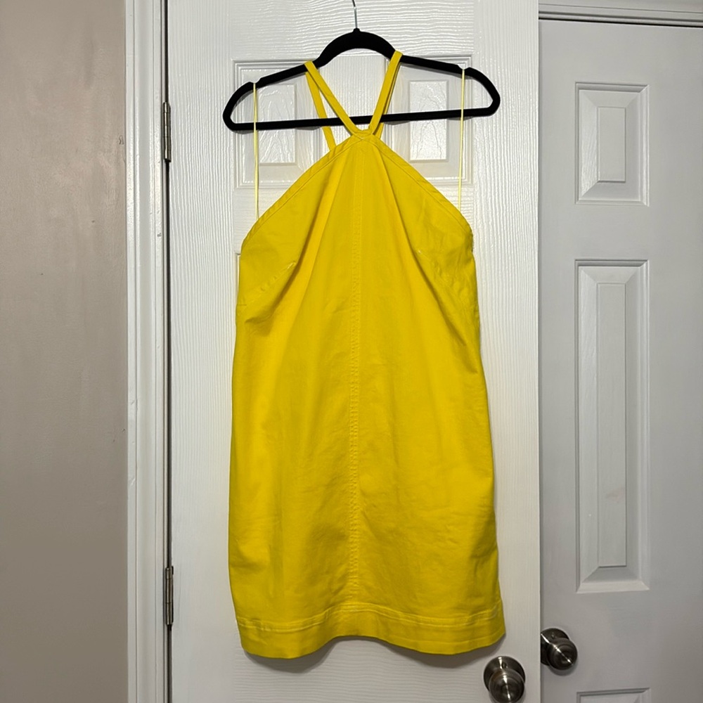 NWT - PILCRO - Denim Halter Dress with Pockets - Yellow